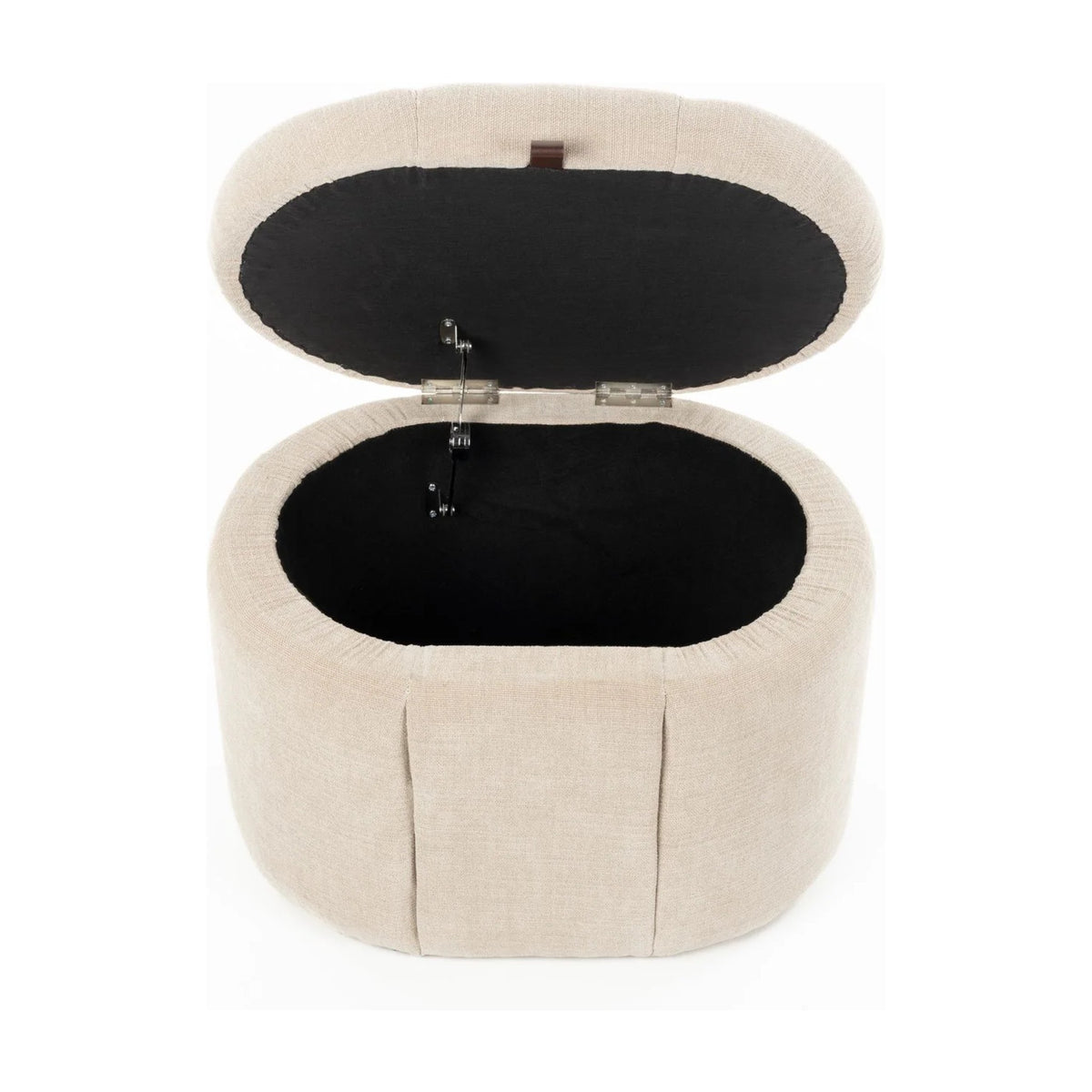 Bench Puffy M Beige Domestica – Lid Open, Viewed From Above