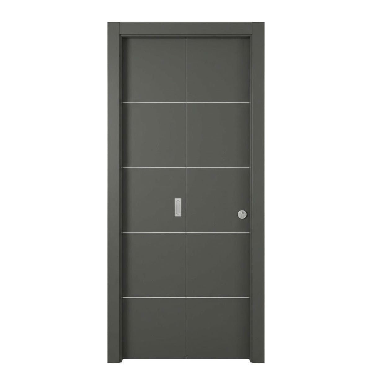 Marie Bi-Fold Door Domestica – Front View Painted in Grey (RAL colour)