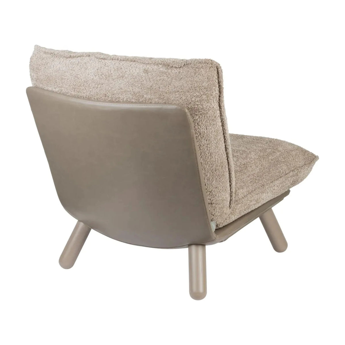 Lounge Chair Lazy Sack Soft Beige Domestica – Back Three Quarter View on White