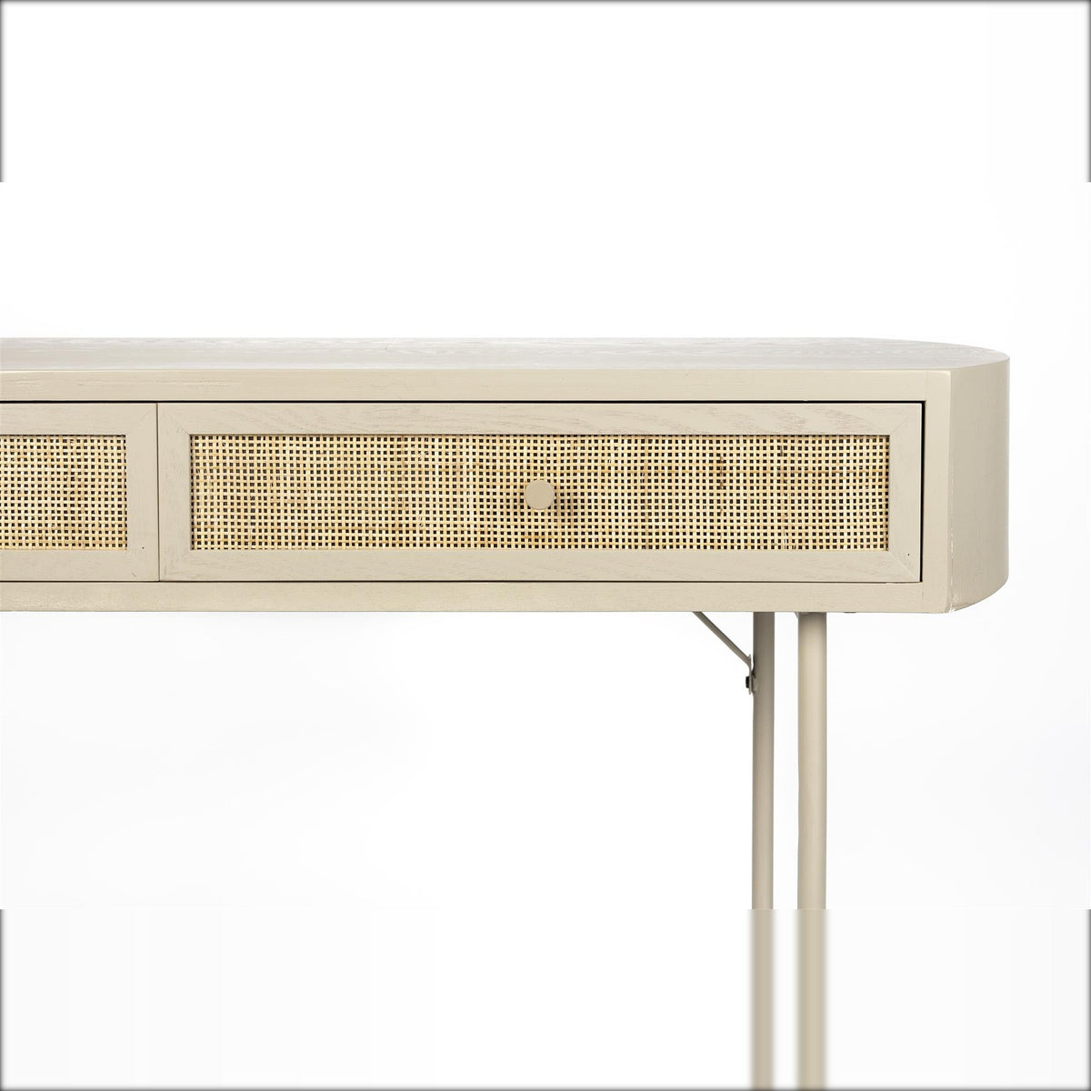 Console Table Amaya Beige Domestica – Rattan Drawer Front Close-up