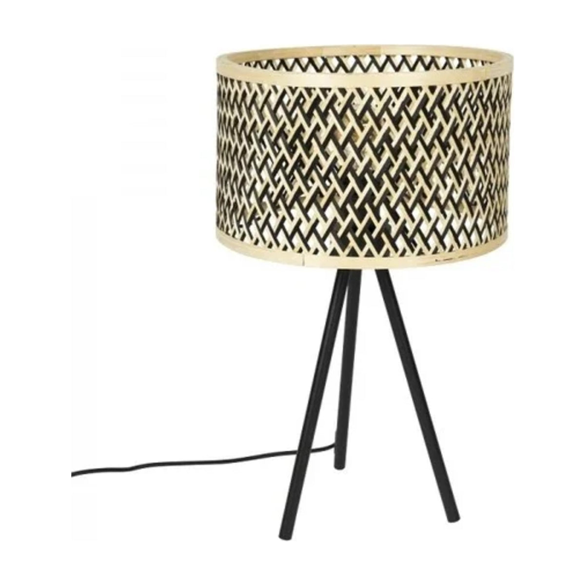 Table Lamp Isla Natural Black Domestica – Front View on White