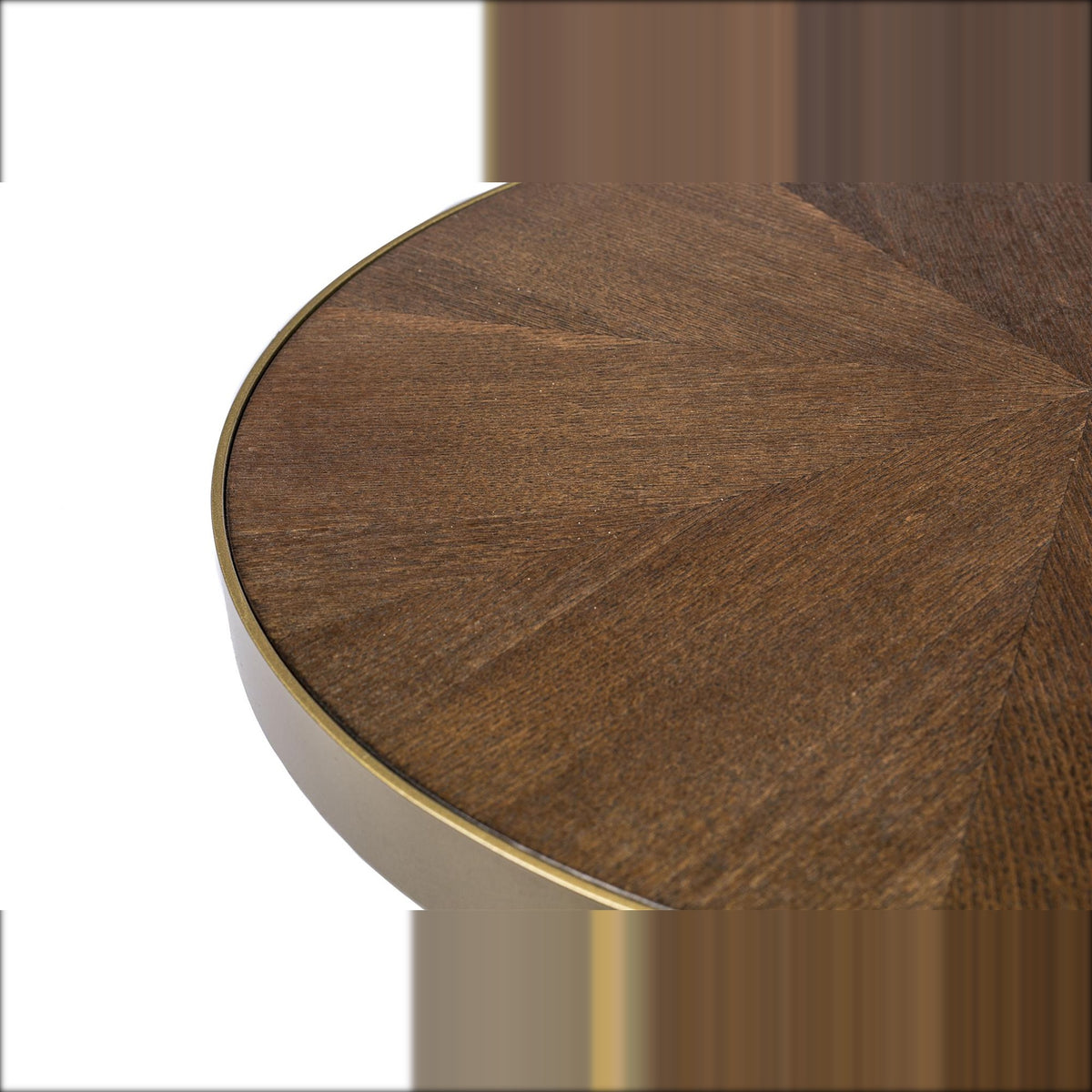 Coffee Table Denise Walnut Gold Domestica – Tabletop Edge with Gold Rim Close-up