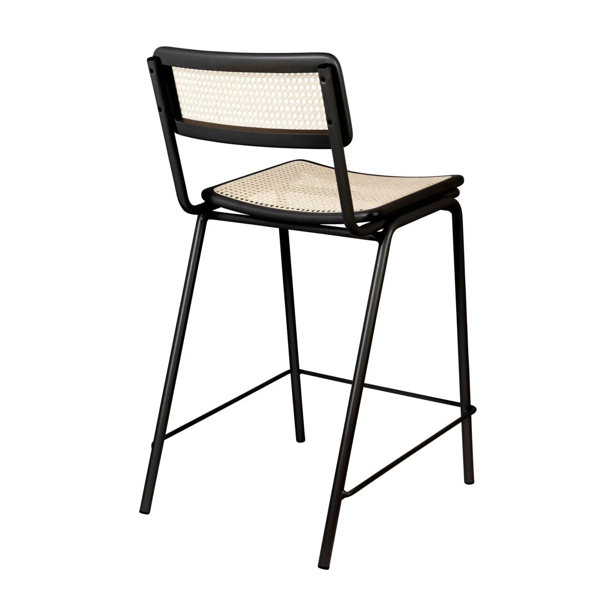 Counter Stool Jort 66.5 cm Natural Black Domestica – Back Three Quarter View
