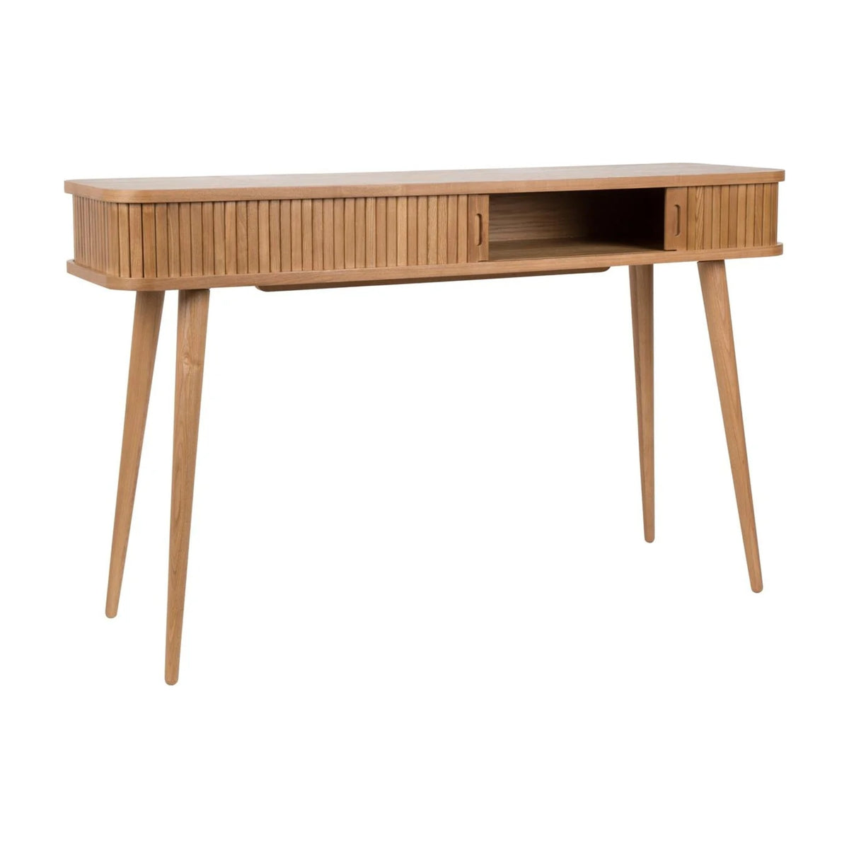 Console Table Barbier Natural Domestica – Front View with Right Door Open on White