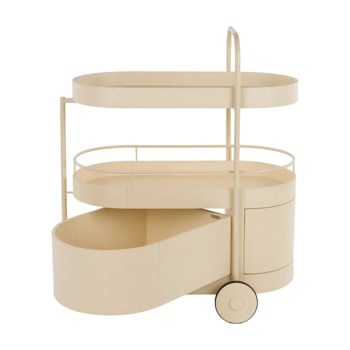 Trolley Wim Beige Domestica – Front View with Lower Compartment Open