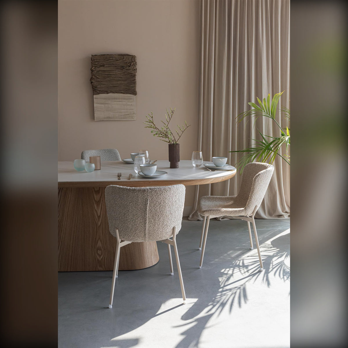 Dining Table Almira Oval Walnut Domestica – Lifestyle – Sunlit Dining Room