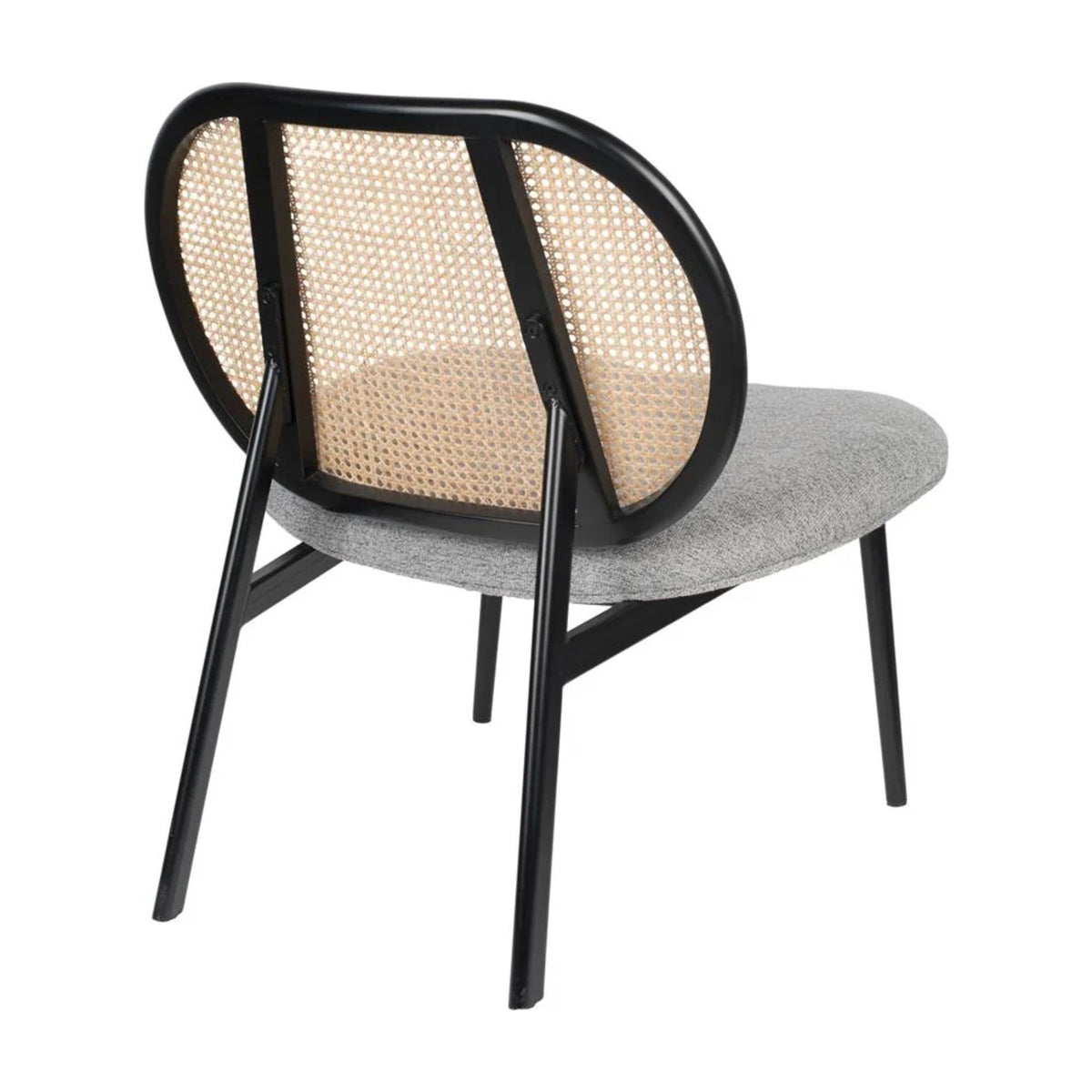 Lounge Chair Spike Natural Grey Domestica – Back Three Quarter View on White