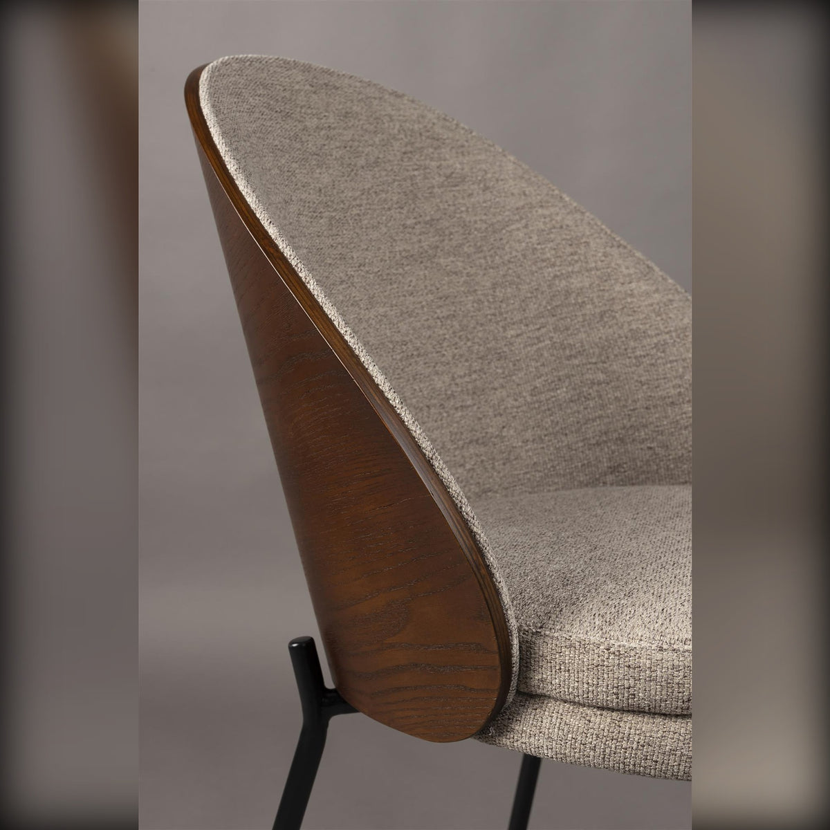 Dining Chair Rodin Beige Domestica – Wood Shell and Upholstered Backrest Close-up