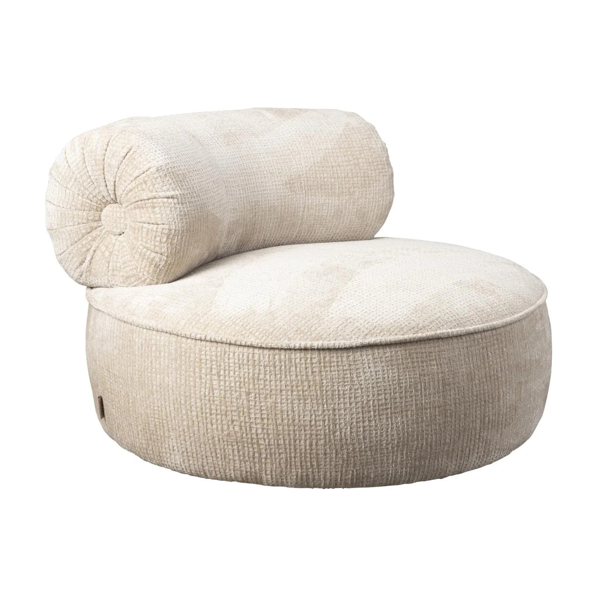 Lounge Chair Tilbury Natural Beige Domestica – Opposite Three Quarter View on White