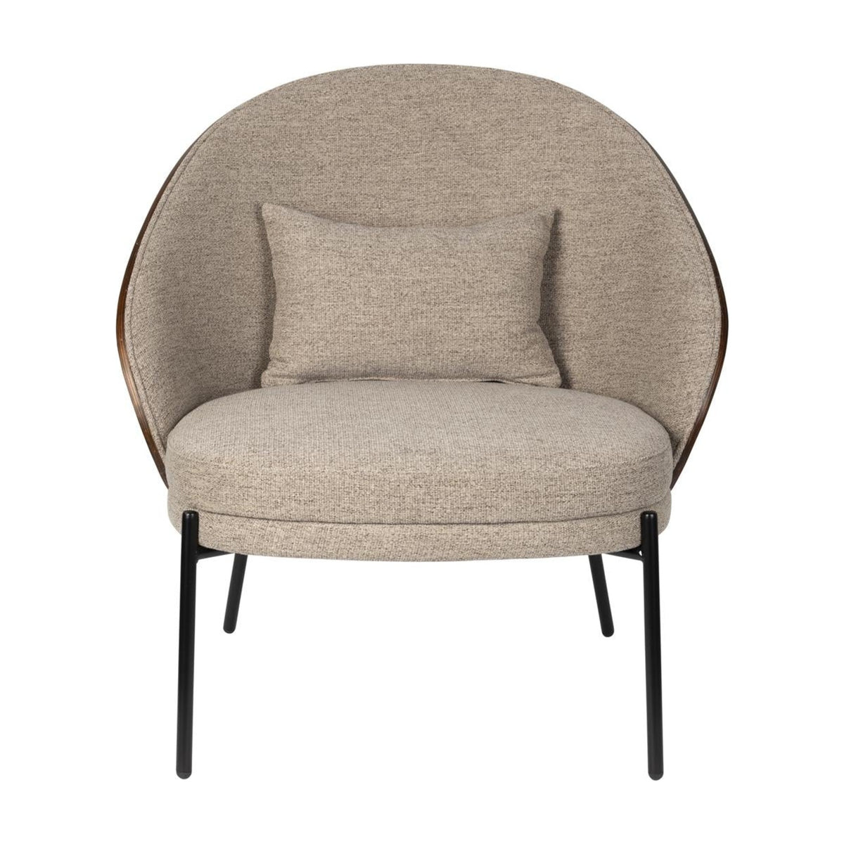 Lounge Chair Rodin Beige Domestica – Front View on White