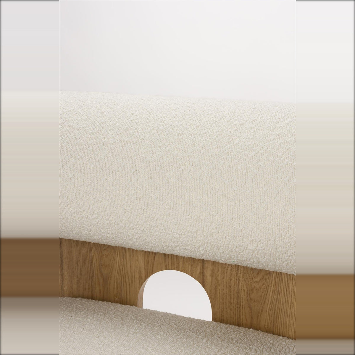 Lounge Chair Oolong Beige Domestica – Bolster Backrest and Frame Opening Close-up