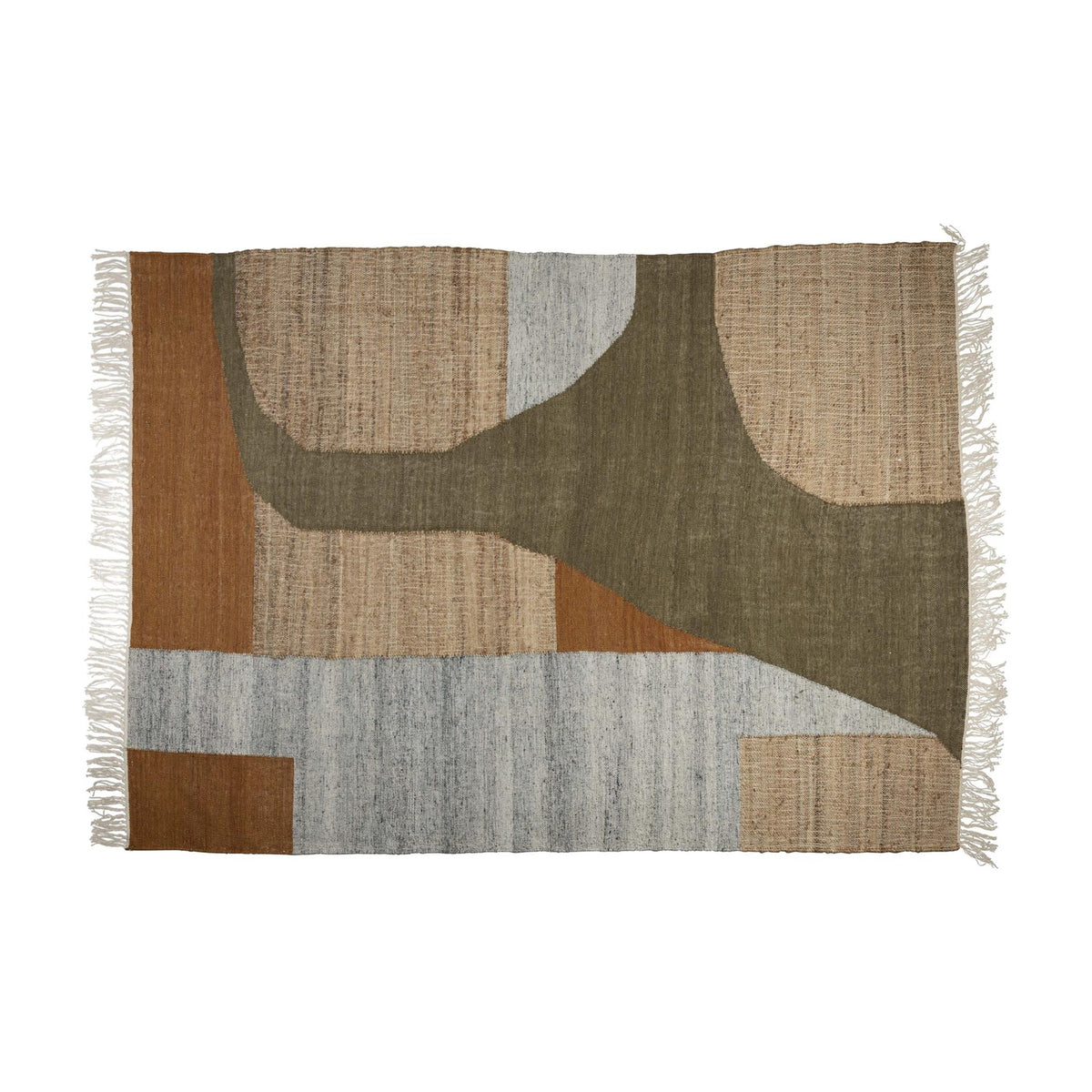 Carpet Pavilion 200x300 Natural Green Brown Domestica – Top View on White