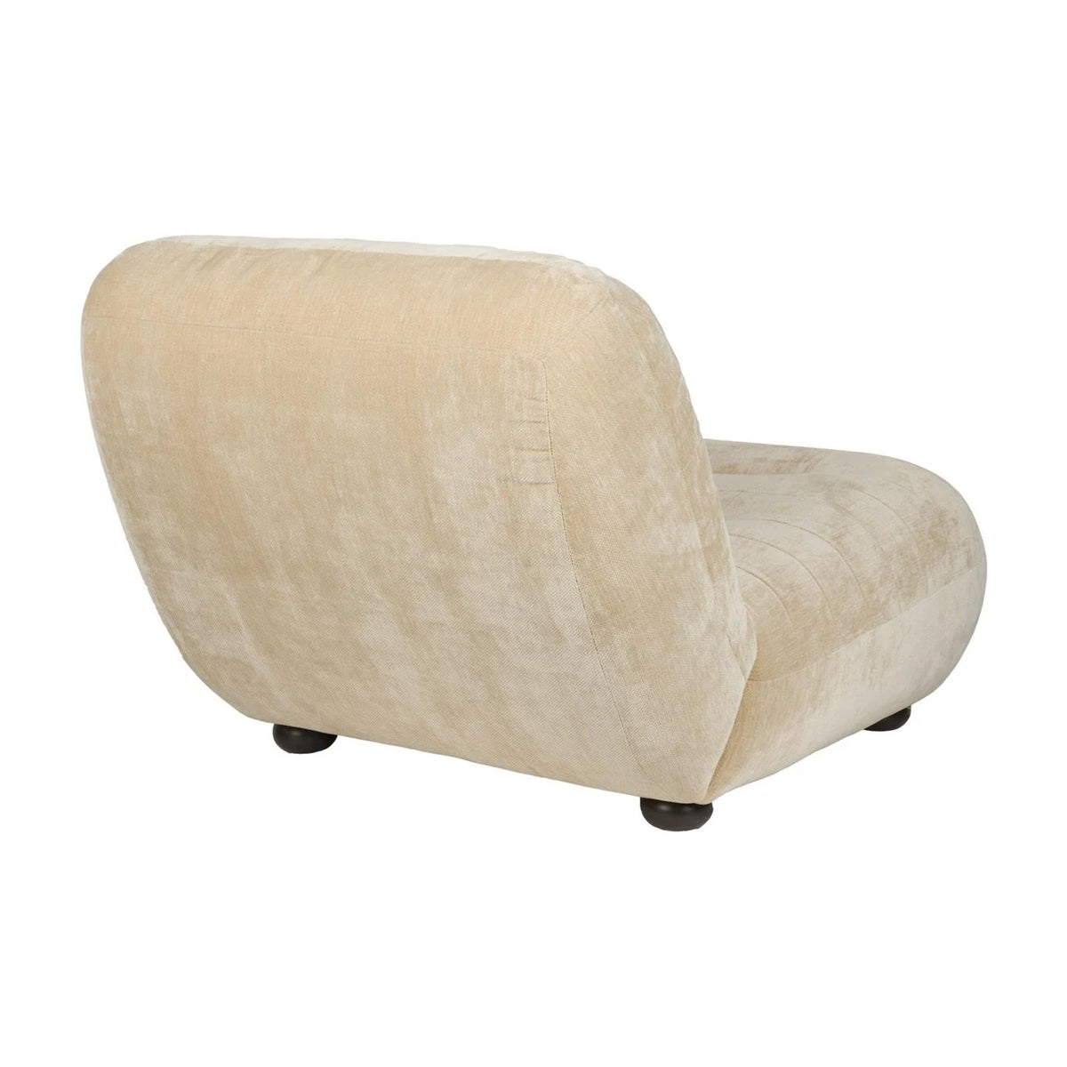 Lounge Chair Wyatt Velours Beige Domestica – Opposite Back Three Quarter View on White