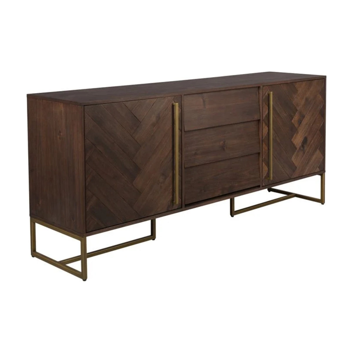 Sideboard Class High Golden Brown Domestica – Three Quarter View on White