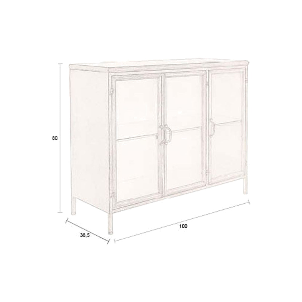 Sideboard Gertlush Gold Domestica – Dimensions Drawing