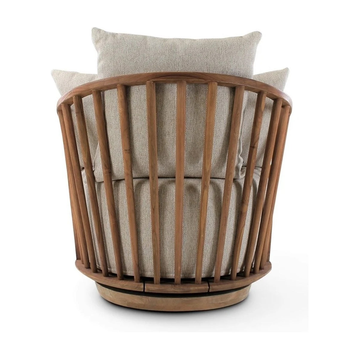 Lounge Chair Noel Teak Natural Cream Domestica – Back View on White