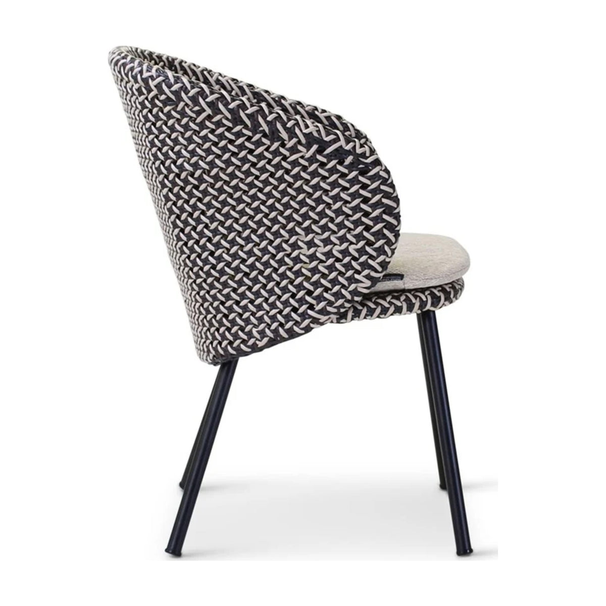Armchair Modesto Black Alu Oyster Cream Domestica – Side View, Opposite Side