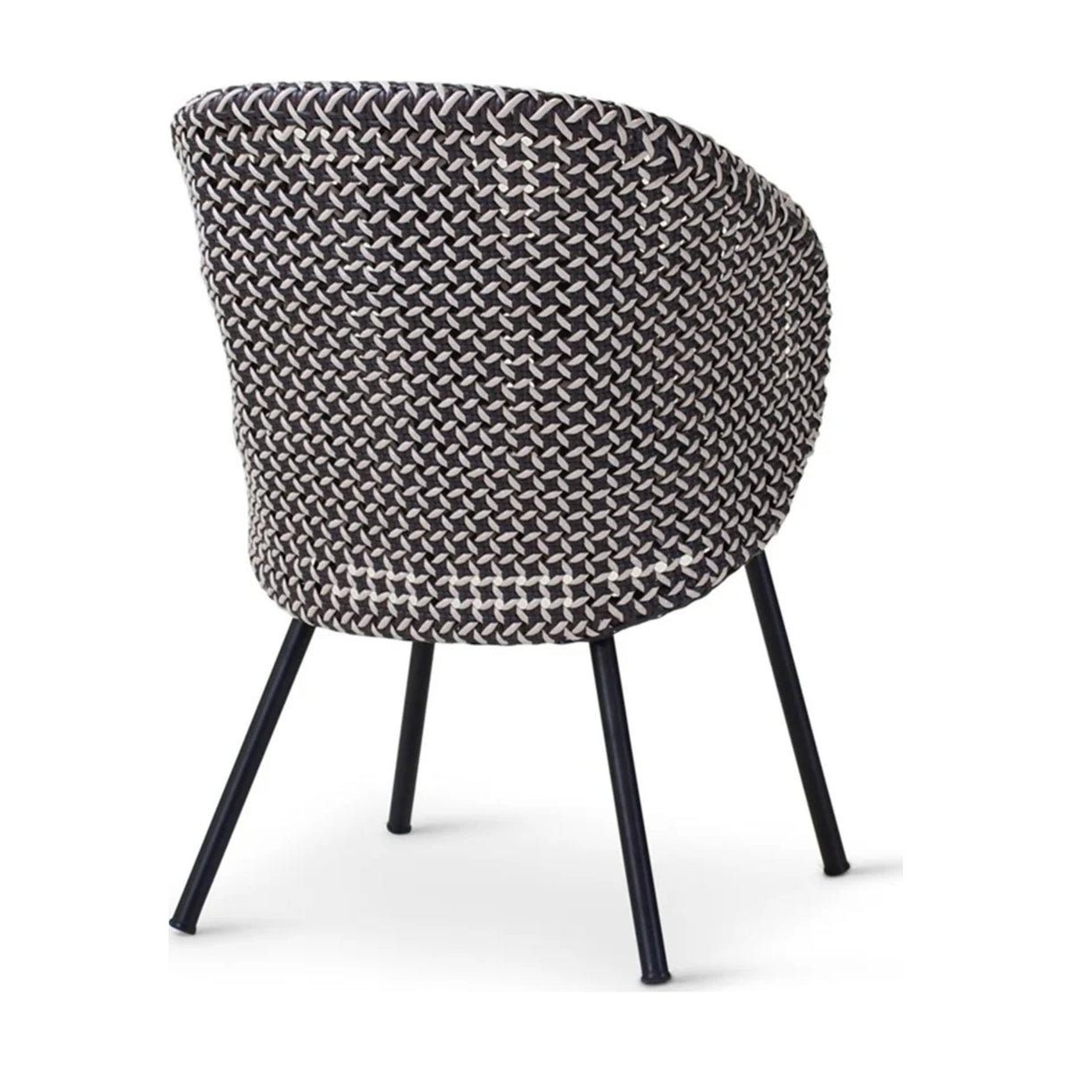 Armchair Modesto Black Alu Oyster Cream Domestica – Back Three Quarter View, Opposite Side