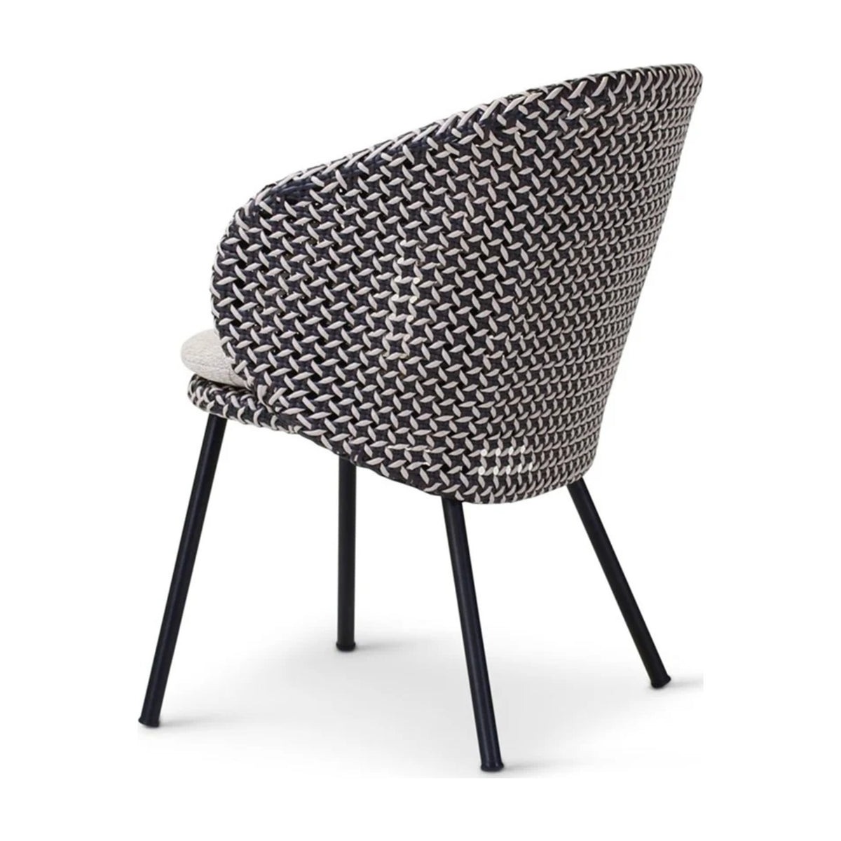 Armchair Modesto Black Alu Oyster Cream Domestica – Back Three Quarter View