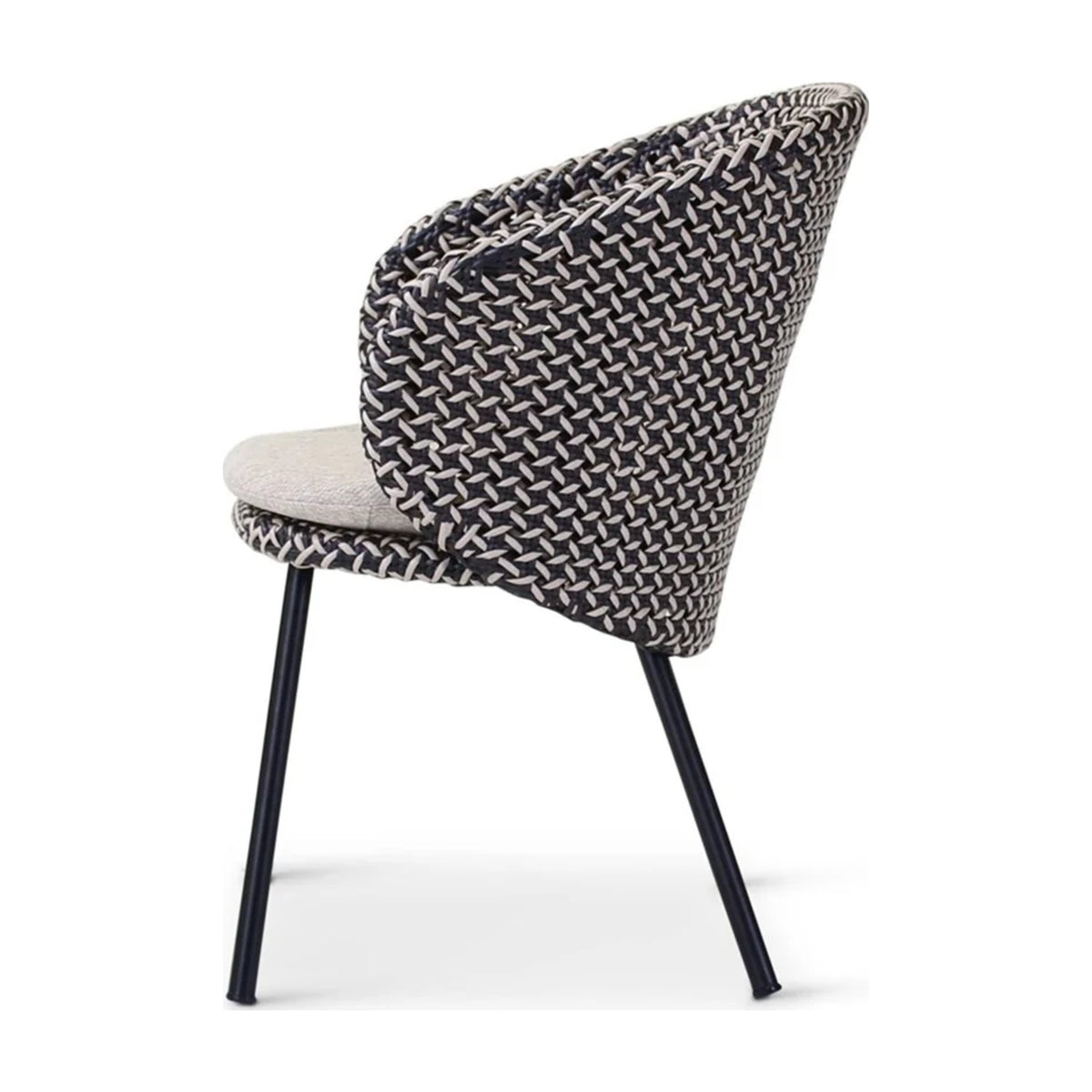 Armchair Modesto Black Alu Oyster Cream Domestica – Side View
