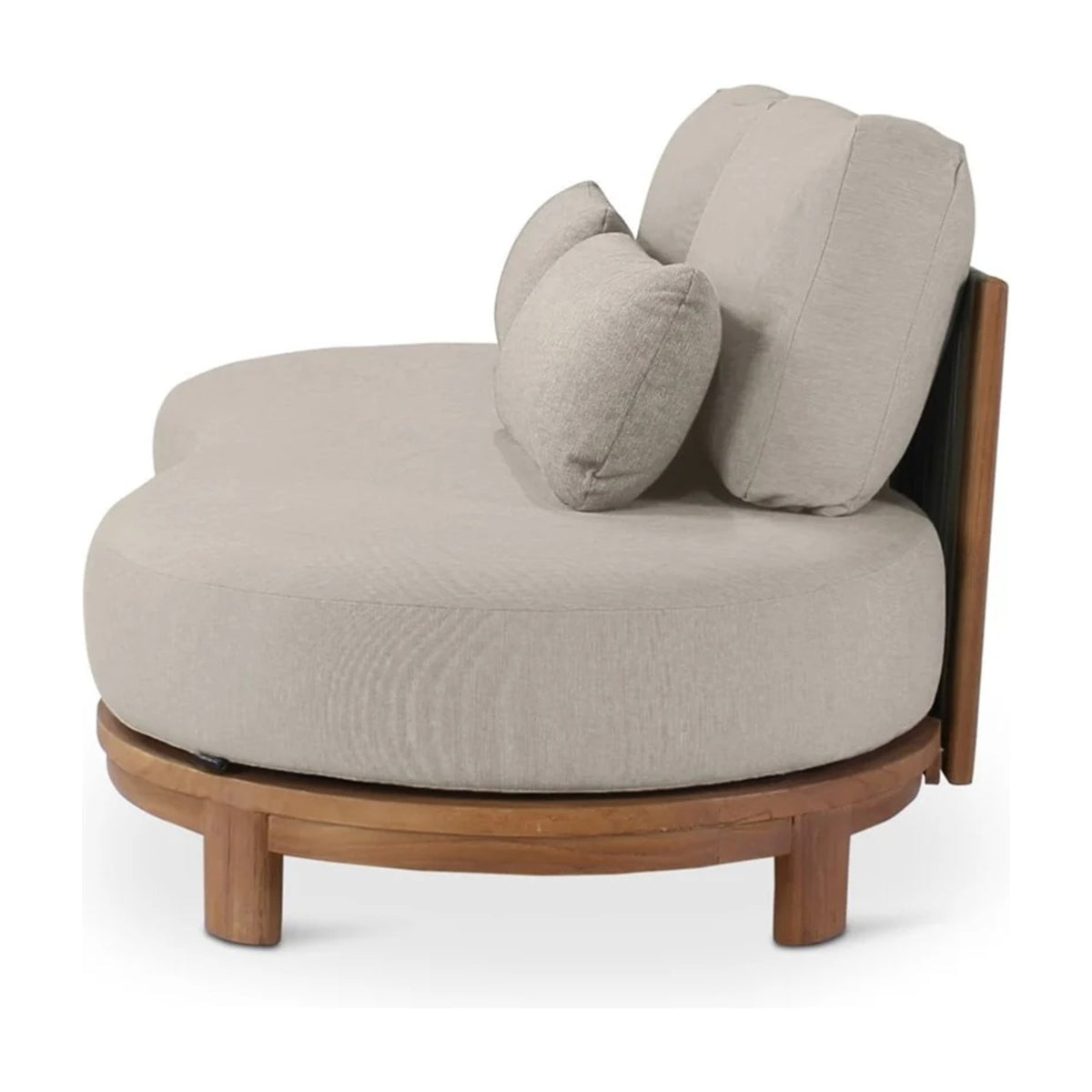 Sofa 2-Seater Ambon Teak Natural Cream Domestica – Side View on White