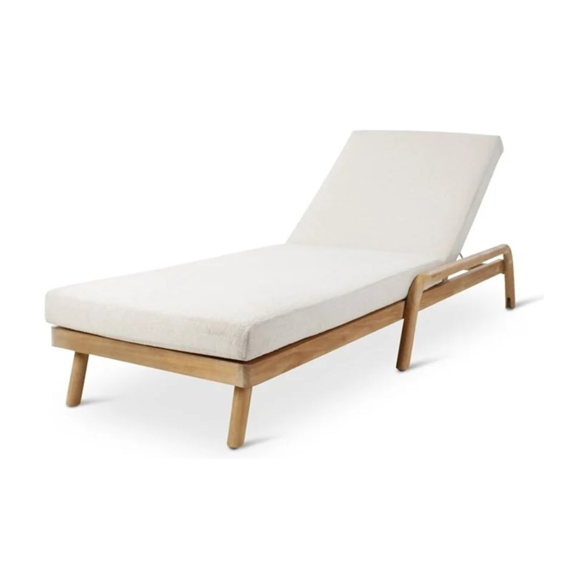 Sunlounger Boras Teak Natural Clay Domestica – Three Quarter View from the Other Side on White