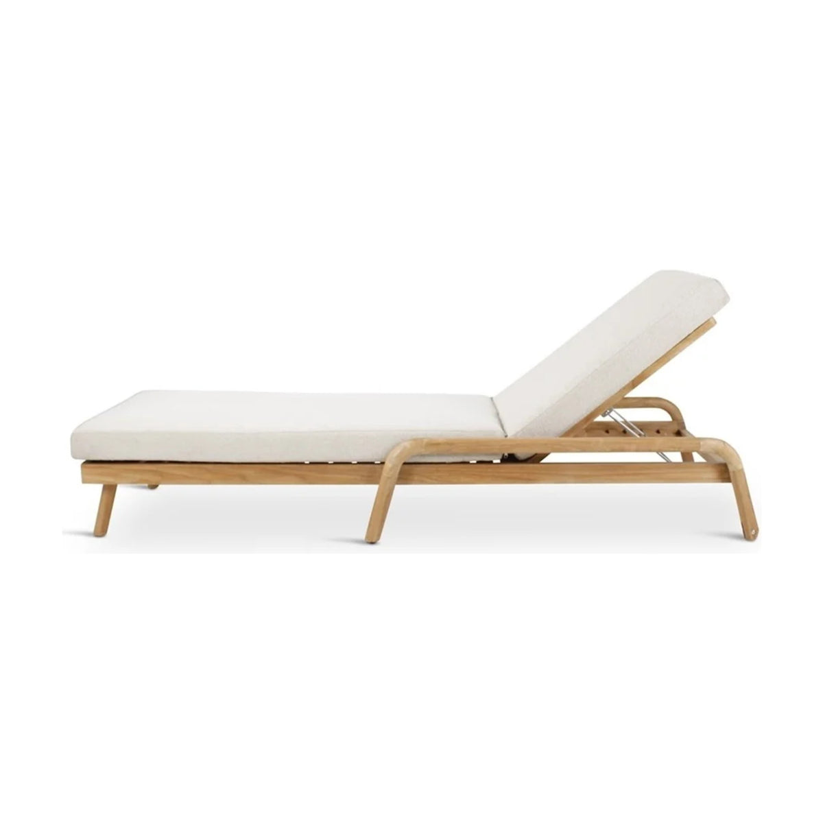 Sunlounger Boras Teak Natural Clay Domestica – Side View from the Other Side on White