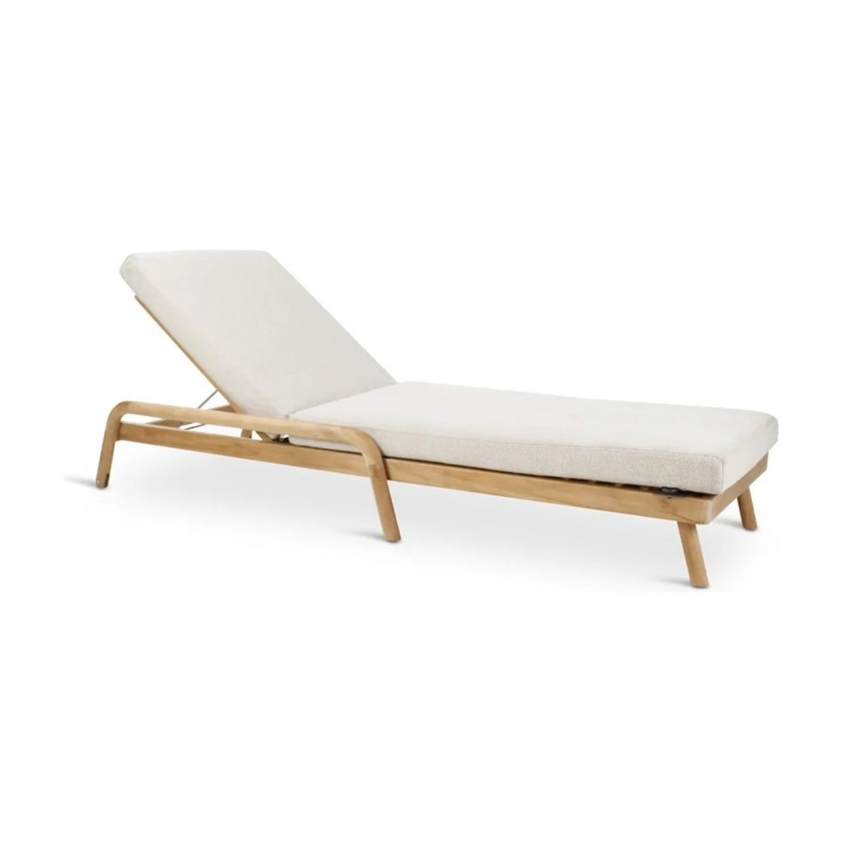 Sunlounger Boras Teak Natural Clay Domestica – Three Quarter View on White