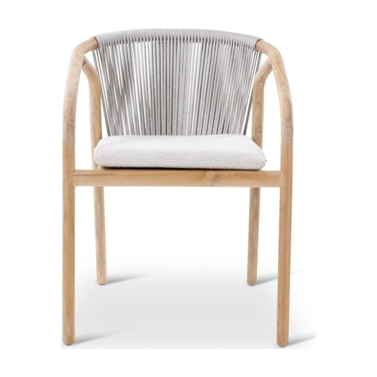 Armchair Boras Teak Natural Grey Clay Domestica – Front View on White