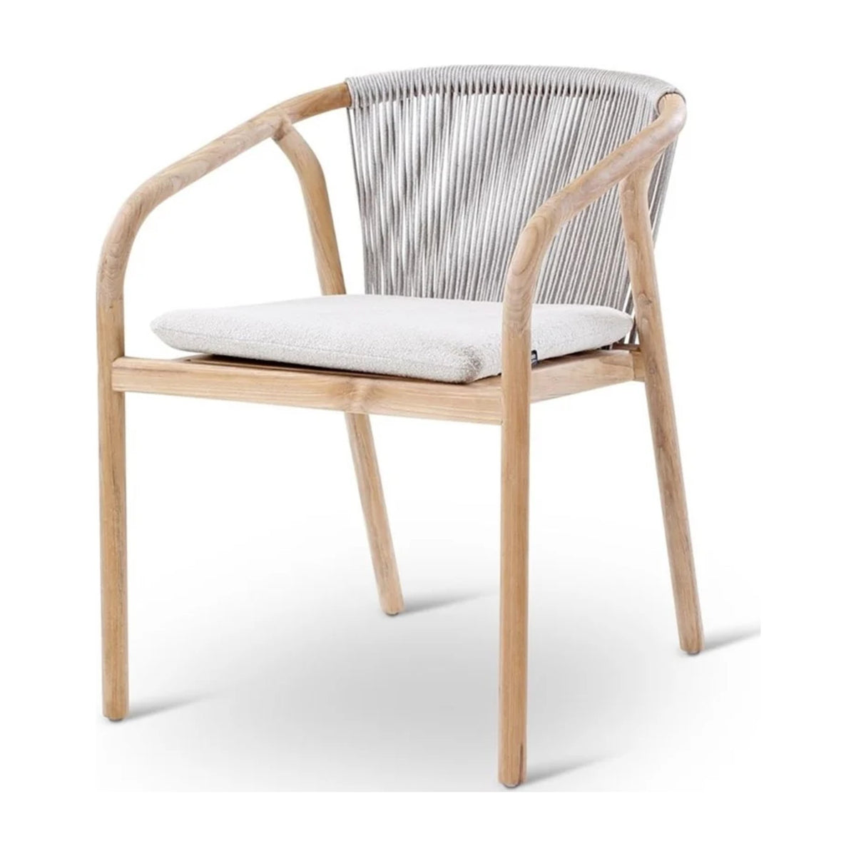 Armchair Boras Teak Natural Grey Clay Domestica – Three Quarter View on White