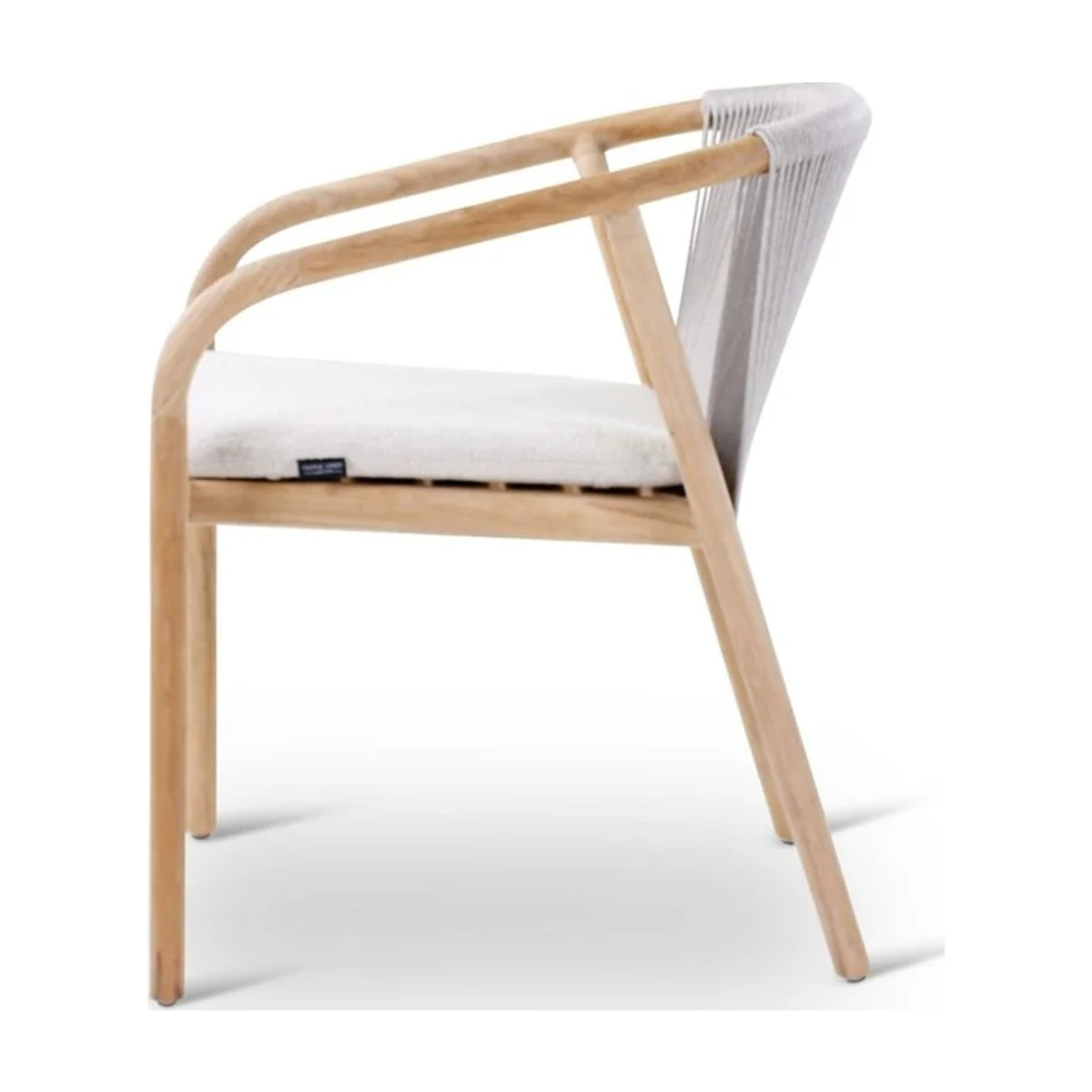 Armchair Boras Teak Natural Grey Clay Domestica – Side Three Quarter View