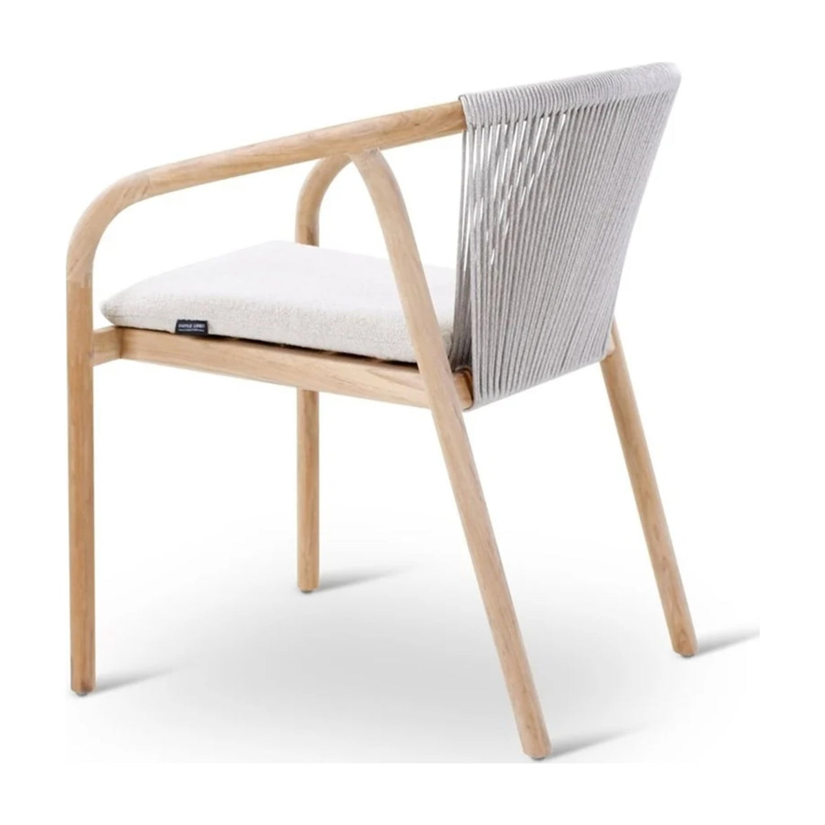 Armchair Boras Teak Natural Grey Clay Domestica – Side View from Behind