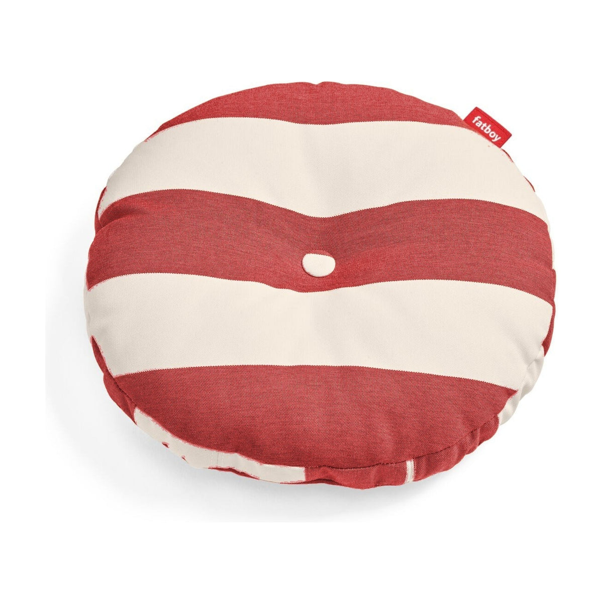Circle Pillow Stripe Red Domestica – Front View on White – Colour Digitally Matched