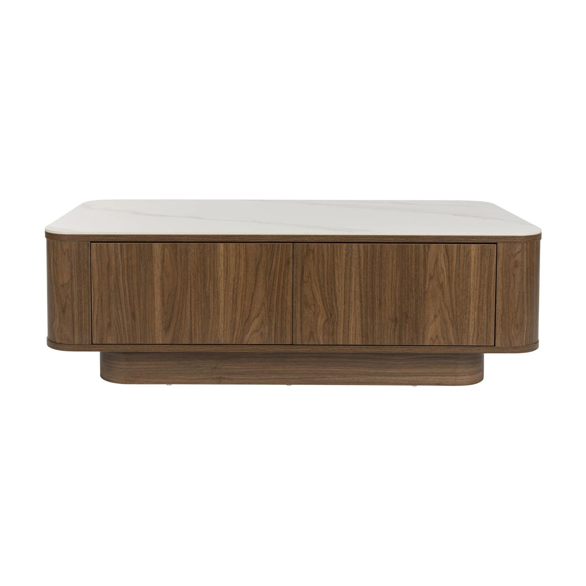Coffee Table Almira Walnut Domestica – Front View on White