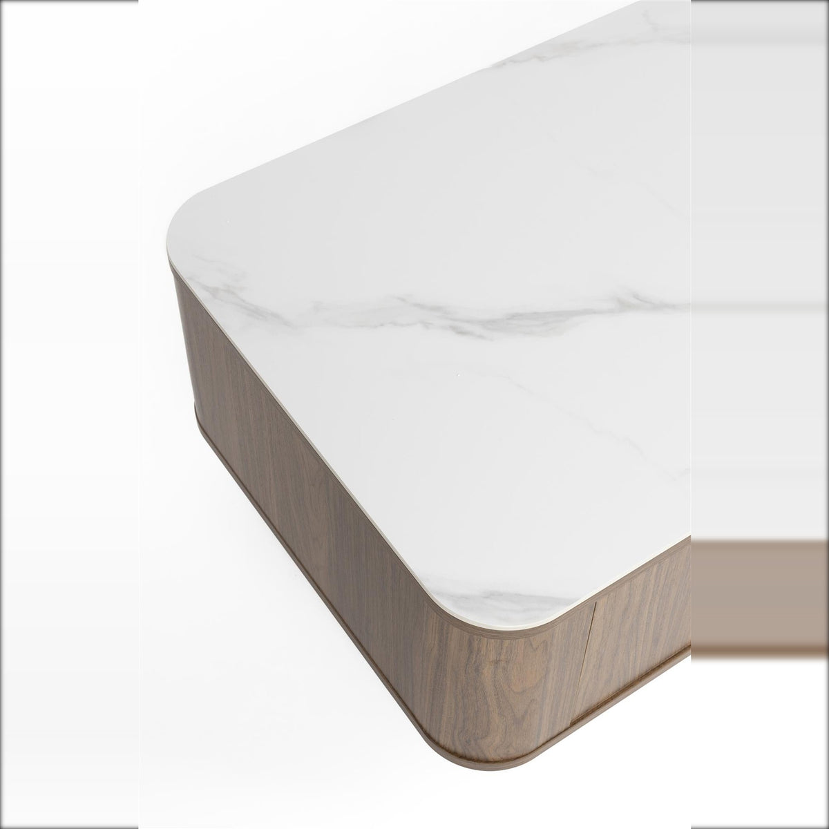Coffee Table Almira Walnut Domestica – Rounded Corner Detail
