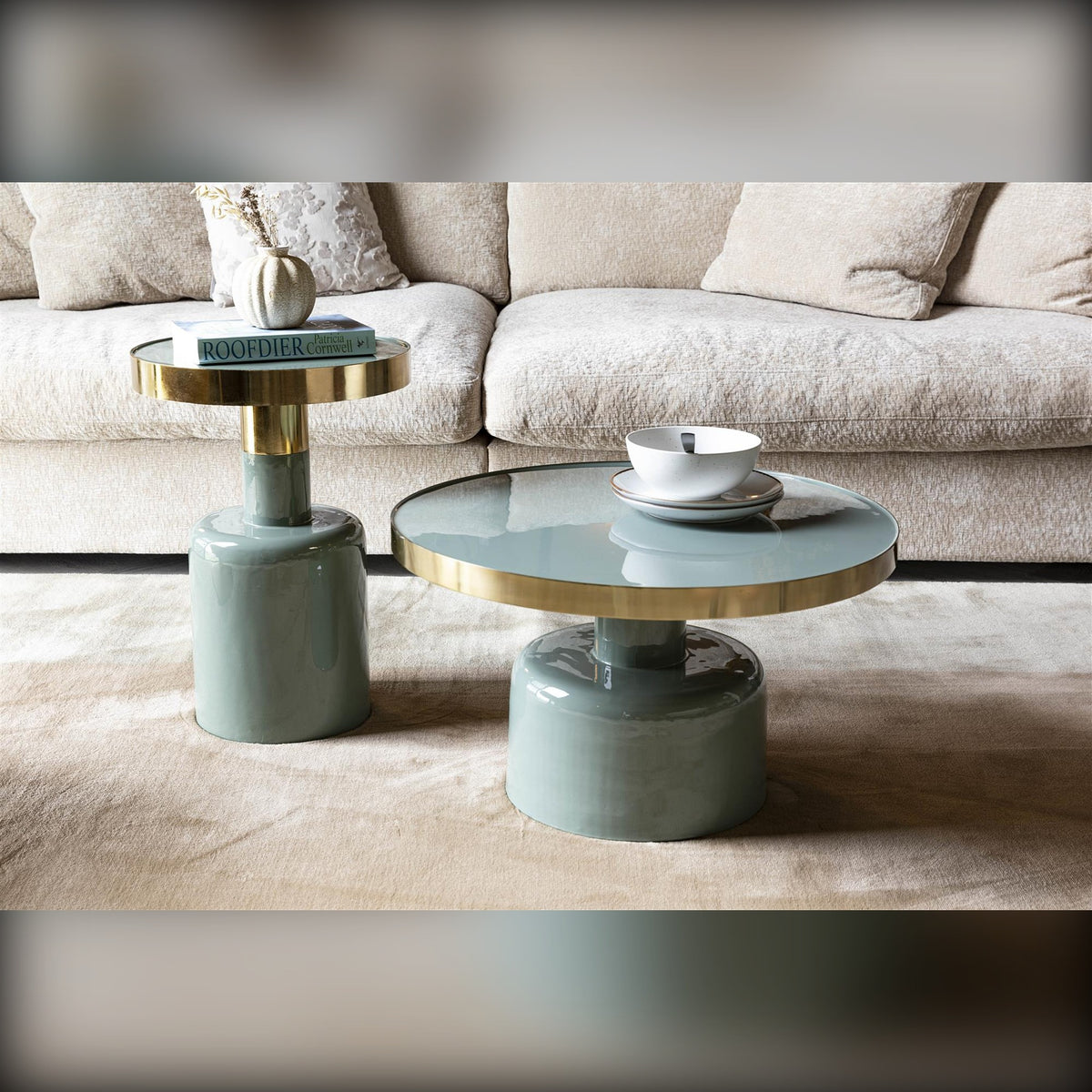 Coffee Table Glam Green Domestica – Lifestyle – Living Room Setting