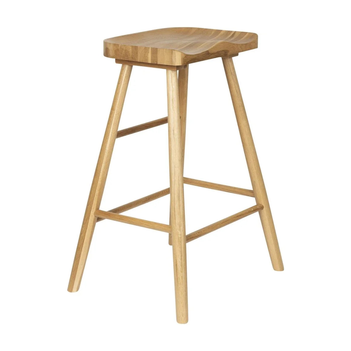 Counter Stool Vander Natural Domestica – Three Quarter View on White