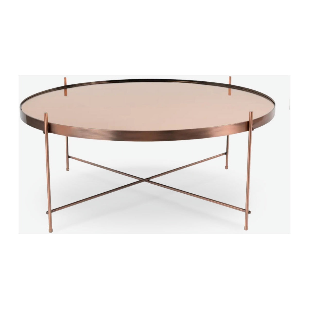 Cupid Side Table XXL Copper Domestica – Front View on White