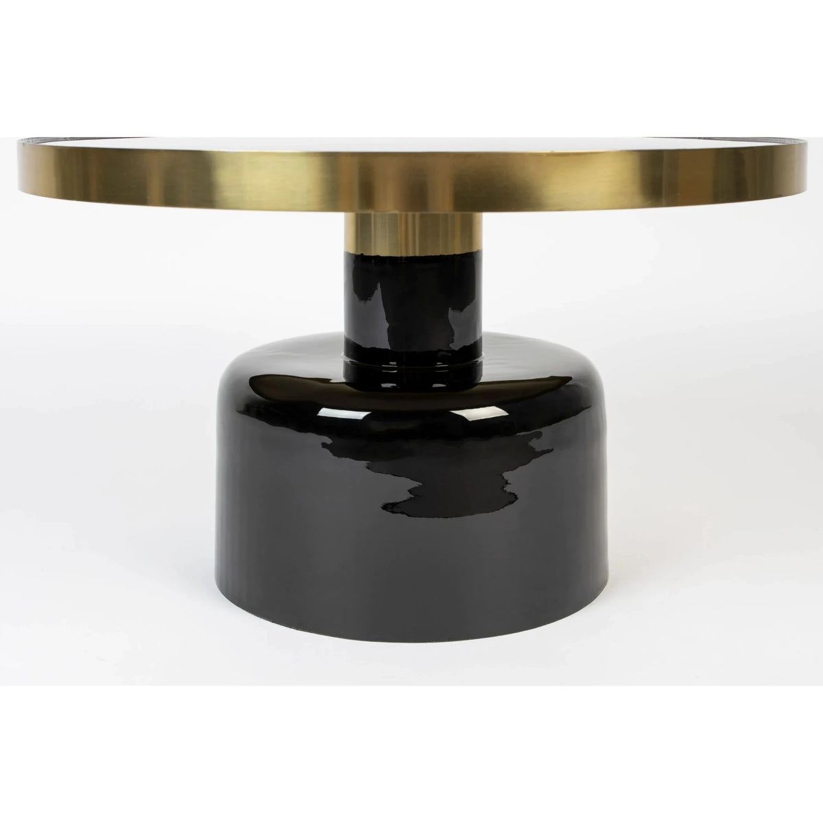 Coffee Table Glam Black Domestica – Gold Rim and Glossy Base Close-up