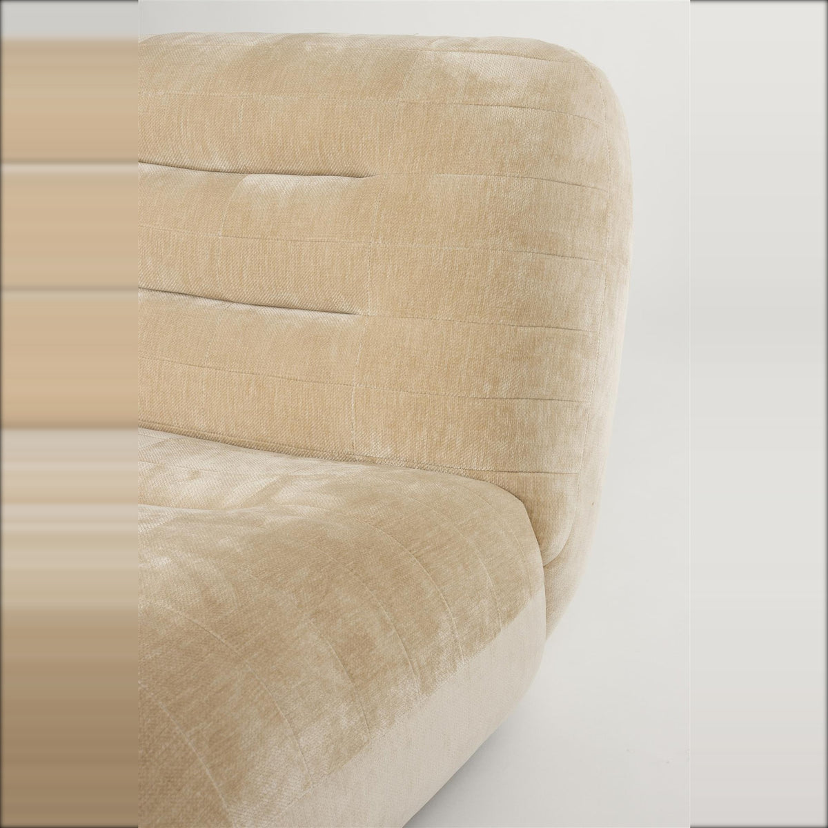 Lounge Chair Wyatt Velours Beige Domestica – Backrest Seams Detail