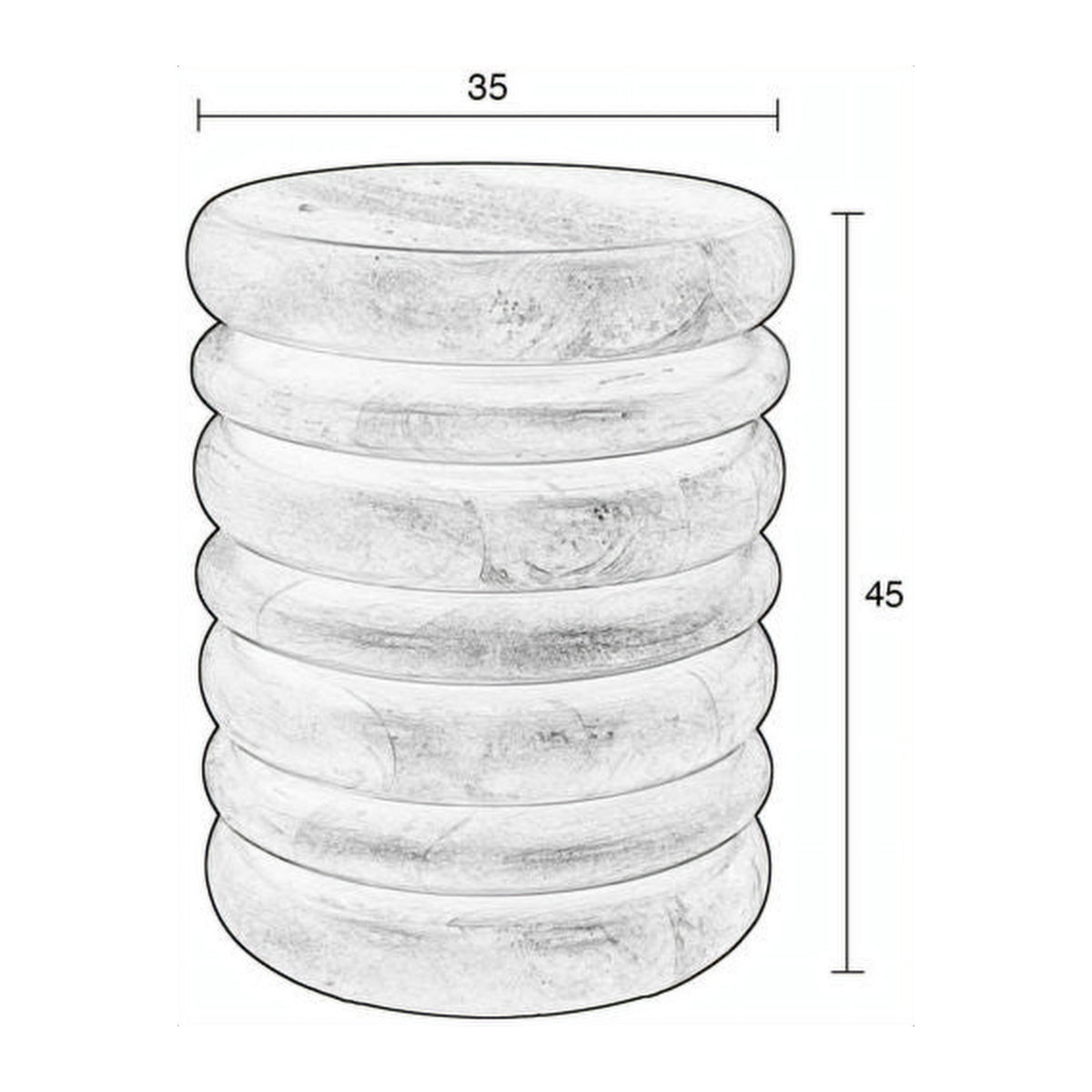 Stool Disc Brown Domestica – Dimensions Drawing