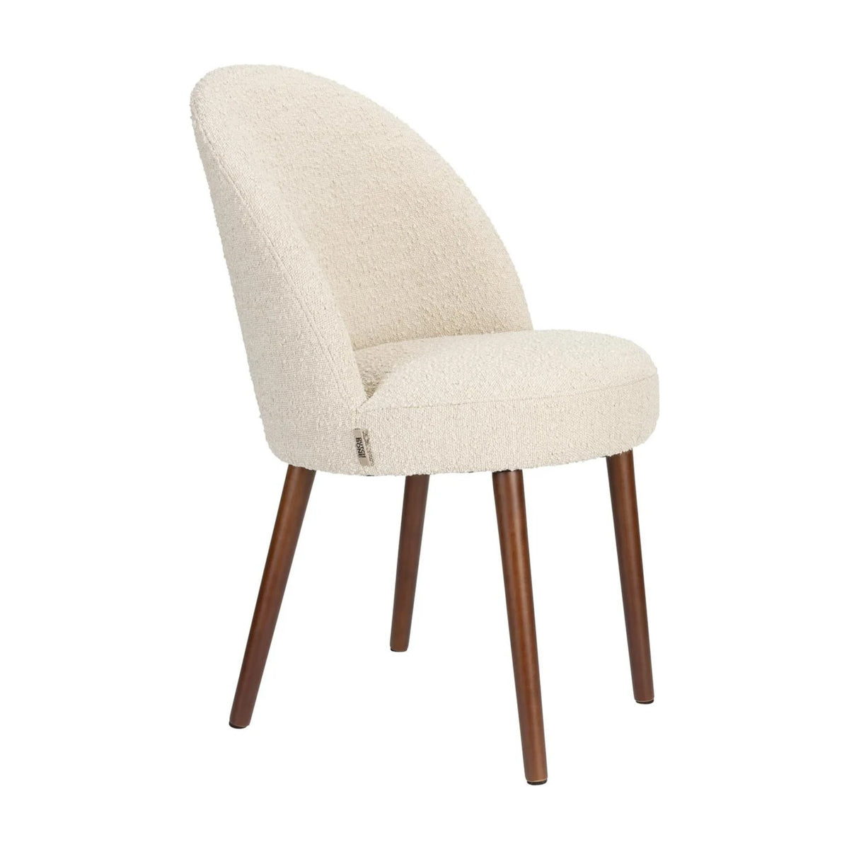 Dining Chair Barbara Boucle Beige Domestica – Three Quarter View on White
