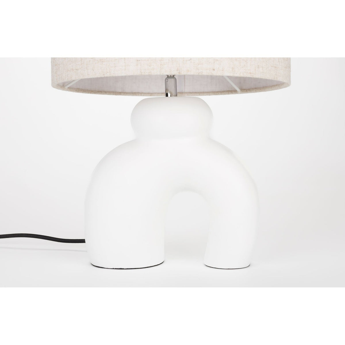 Table Lamp Bibi White Domestica – White Arched Base with Shade Detail