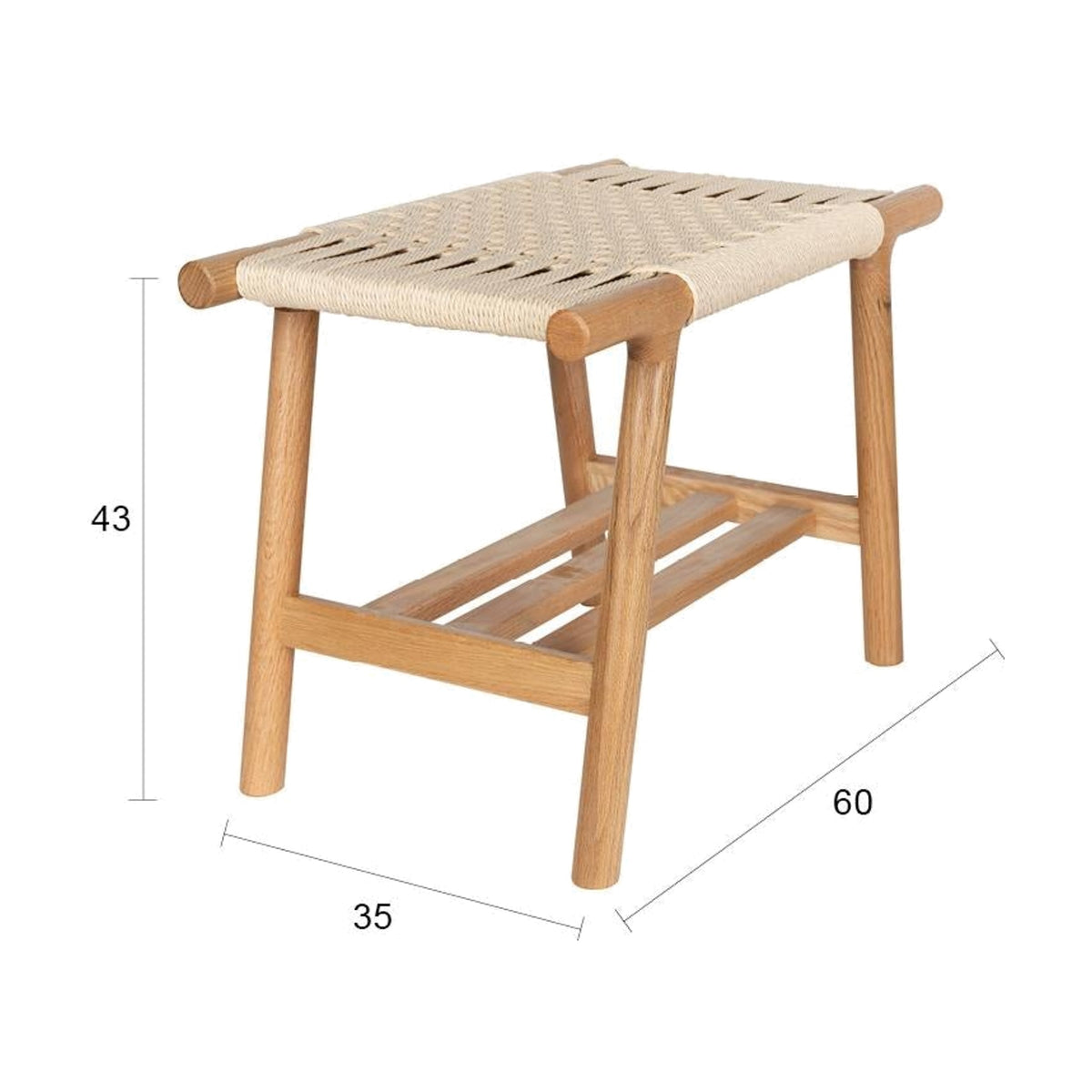 Stool Kintaro Natural Domestica – Dimensions Drawing