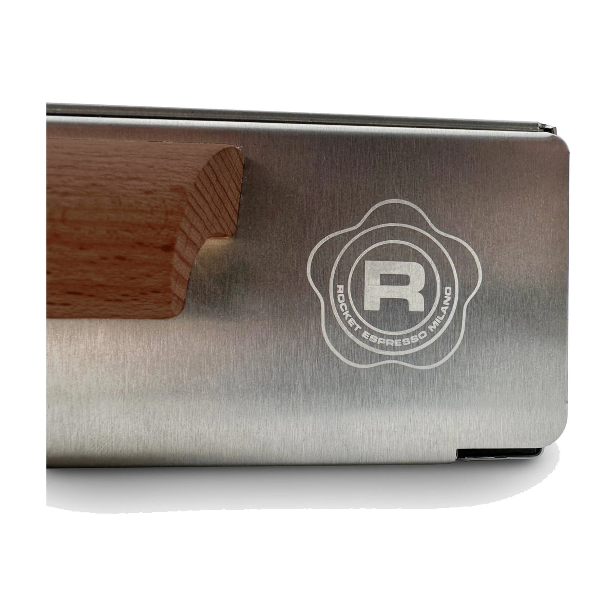 Knock Box Drawer Rocket Espresso Domestica – Wooden Handle and Engraved Emblem Detail