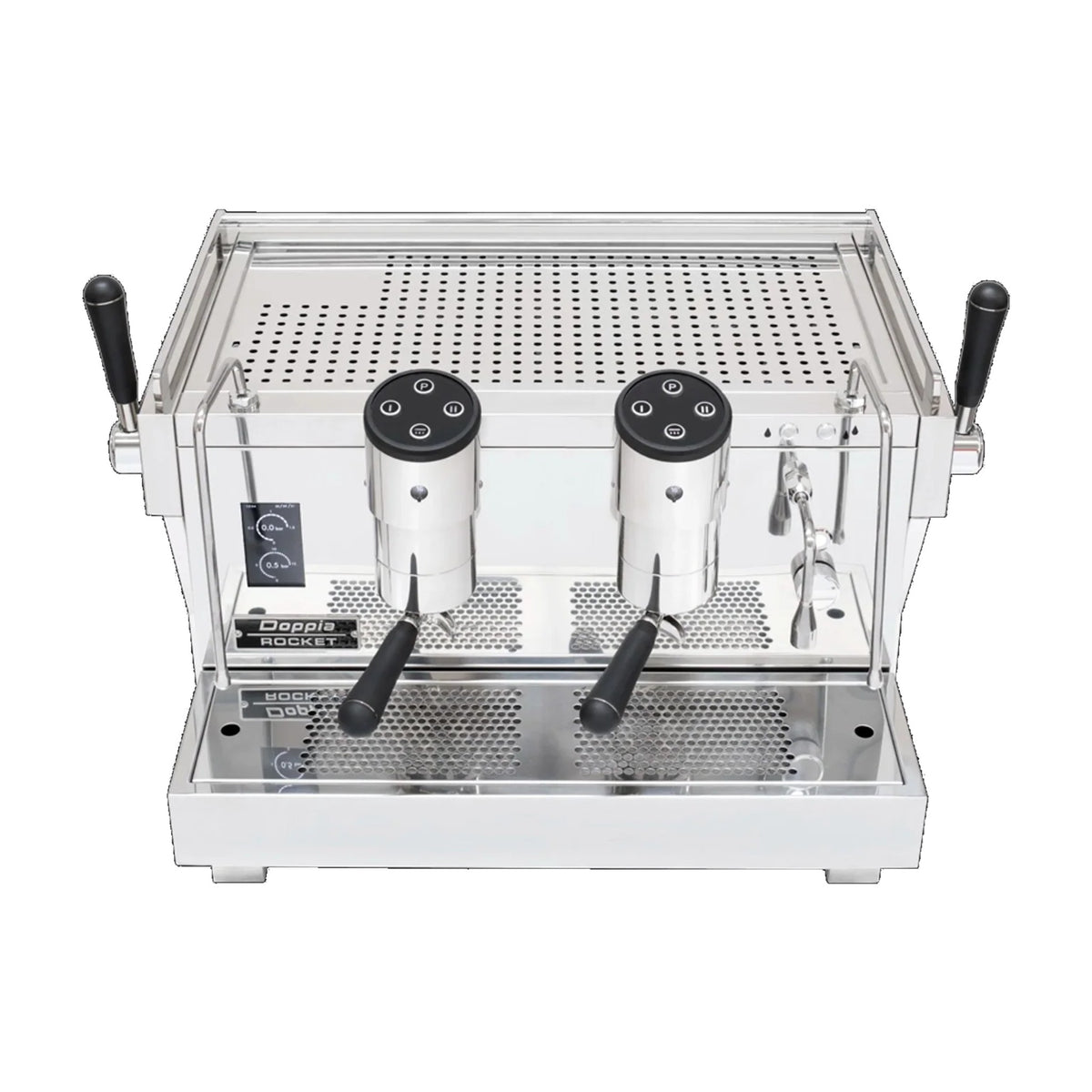 Coffee Machine RE Doppia Stainless Rocket Espresso Domestica – Front View on White