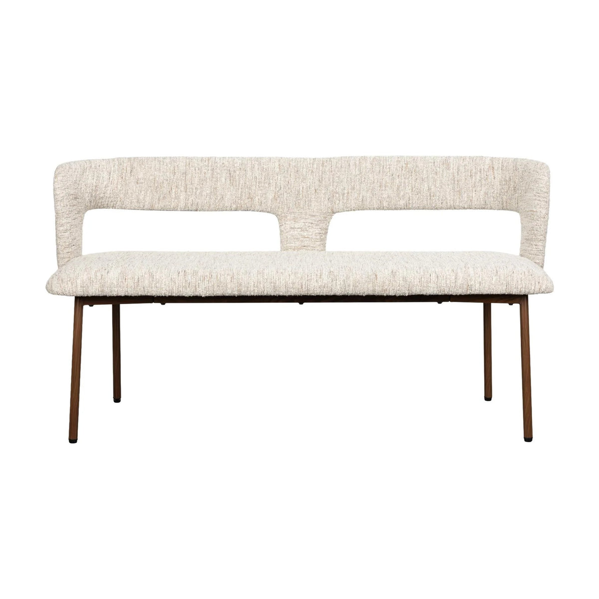 Dining Bench Chelsea Beige Domestica – Front View on White
