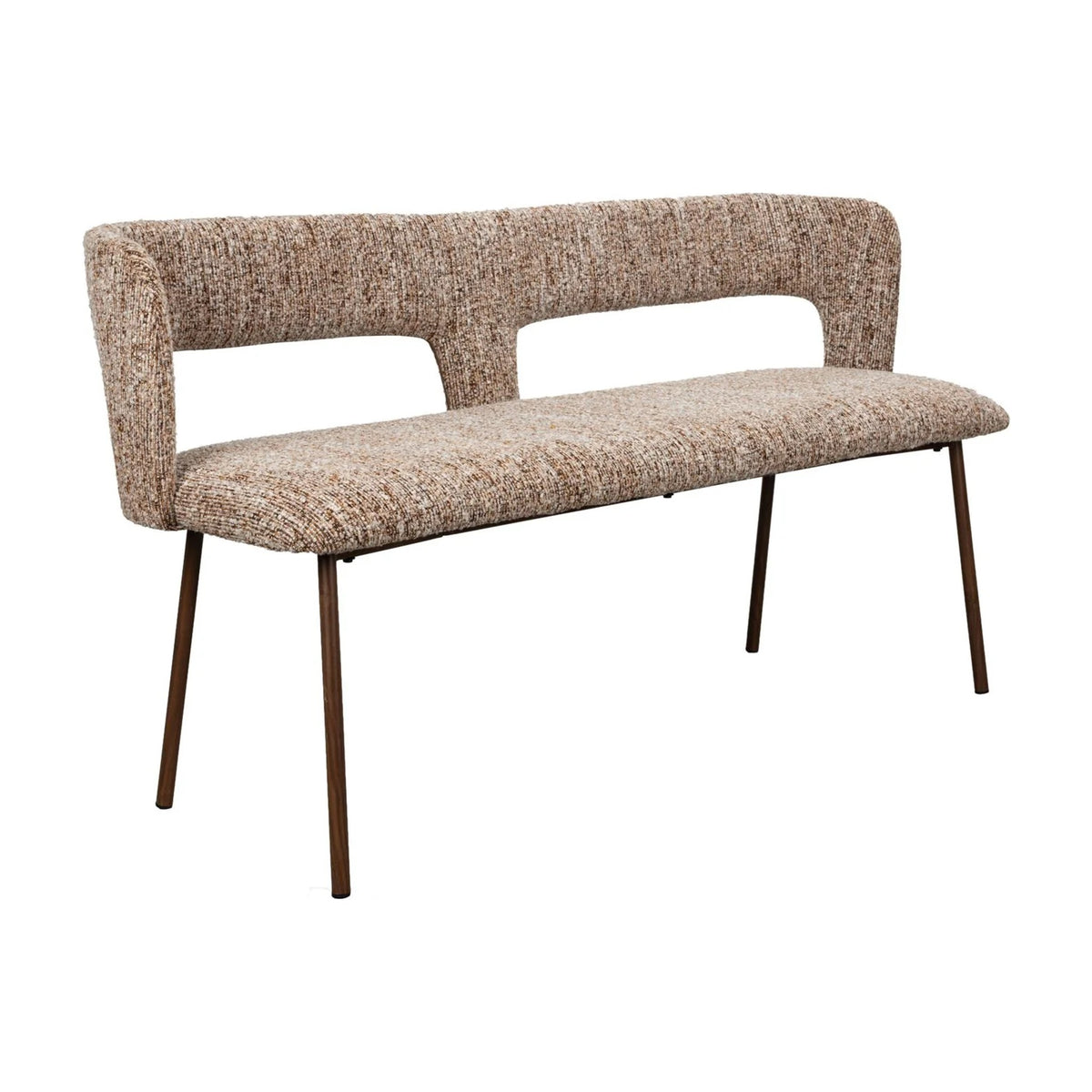 Dining Bench Chelsea Brown Domestica – Three Quarter View on White