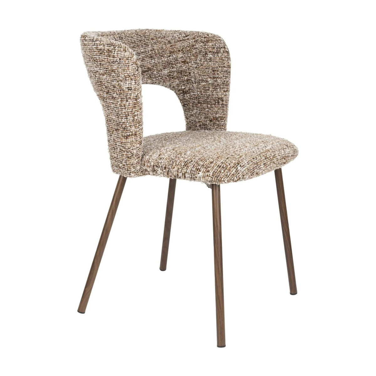 Dining Chair Chelsea Brown Domestica – Three Quarter View on White