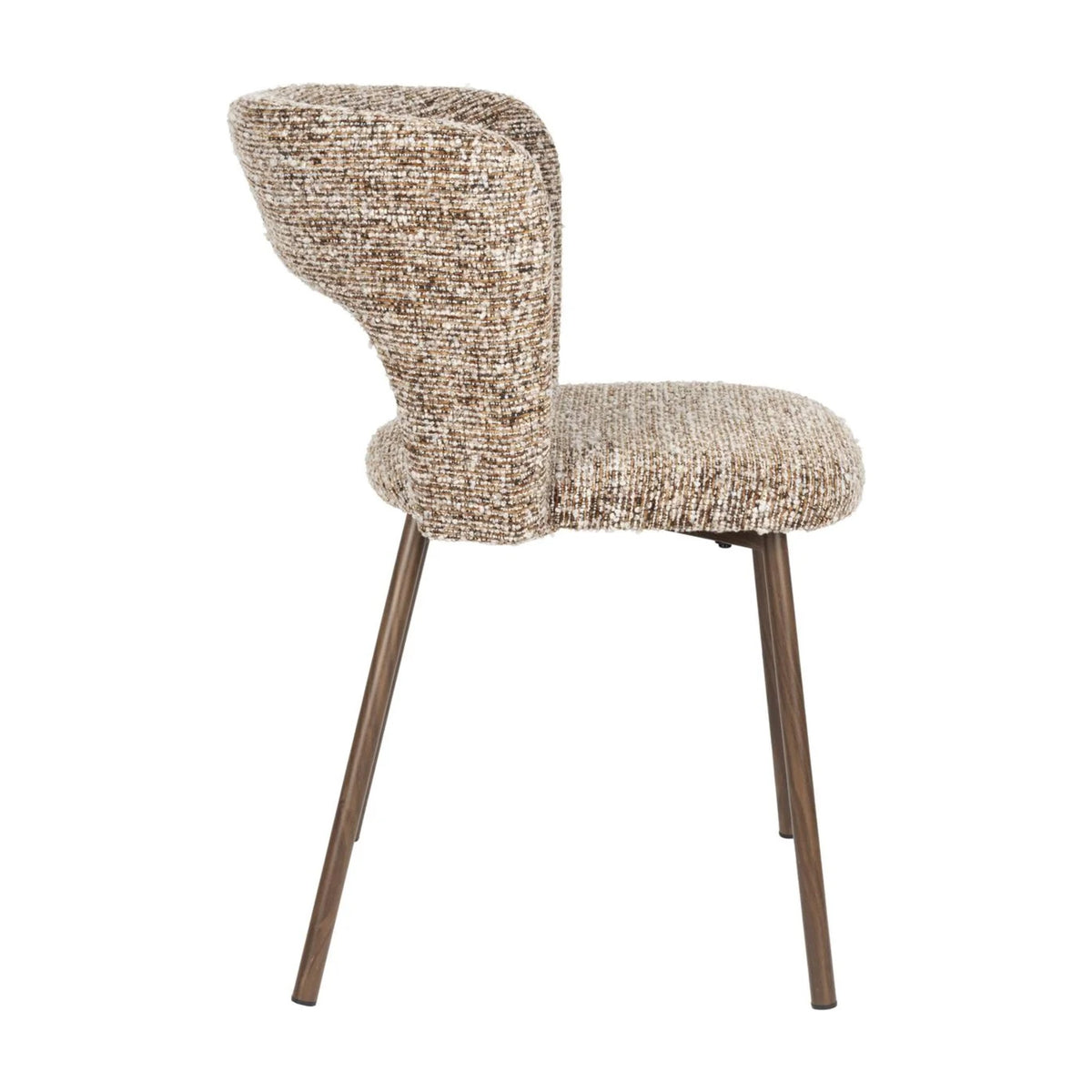 Dining Chair Chelsea Brown Domestica – Side View on White